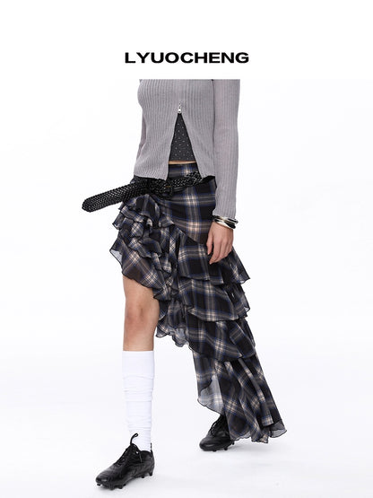 Ruffled Plaid Skirt